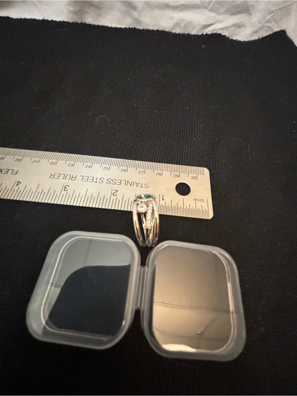 Silver Ring with Blue Center Stone